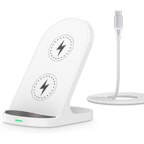 15W Fast Pixel 8 Pro Wireless Charger Stand QC Dock for Google Pixel 8a/8/7a/7 Pro/7/6 Pro/5,Samsung Wireless Charging Station Mat for Galaxy S24 Ultra/S23/S22/S21 FE/Z Flip 5/Z Fold 5,iPhone 15 14