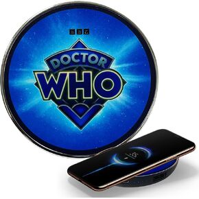 شاحن لاسلكي Doctor Who Tardis Qi مع بطارية احتياطية مدمجة للشحن USB السلكي واللاسلكي. شاحن الهاتف المحمول مع تارديس مضيئة. دكتور هو الهدايا والمقتنيات والأدوات