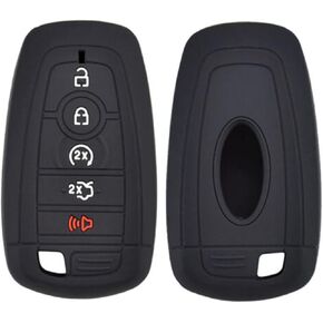 2 PCS Silicone 5 Button Remote Key Case Fob Shell Cover for Ford Fusion Mustang Bronco Edge Expedition Explorer F-150 F-250 F-350 F-450 F-550 Car Replacement