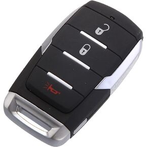 X AUTOHAUX 68291687 Car Key Fob Shell 3 Button Remote Control Key Case Shell Keyless Entry Housing Replacement Black for Ram 1500 2019-2023