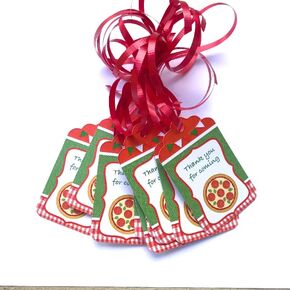 Pizza Party Thank You Tags 12 pcs for Pizzaria Birthday Party Decoration Supplies Celebration and Baby Shower Themed