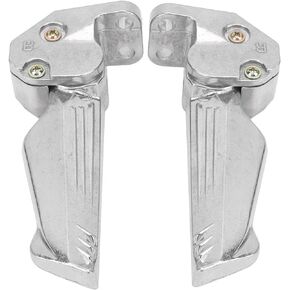 KIMISS 1 Pair of Motorcycle Foot Pegs Pedal,Universal Motorbike Footrest Foot Peg Aluminum Alloy Automatic Telescopic Footrests Replacement (Silver)
