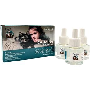 Cat Calming Pheromone Diffuser Kit - Anxiety Relief & Stress Reduction for Indoor Cats - Includes 1 Plug-In Diffuser + 2 Refills - Lasts 60 Days - Promotes Urination Deterrent and Calm Behavior