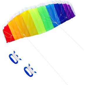 Yinuoday Rainbow Color Dual Line Kite Stunt Power Outdoor Sport Kite Large Fast Speed Kite Surfing Seaside Beach Toy for Adults (1. 4m) in Kuwait