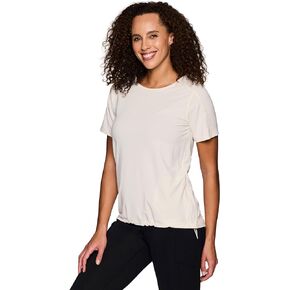 Avalanche Women's UPF 50+ T-Shirt with Zipper Pocket, Bungee Hem Quick Drying Short Sleeve Hiking Shirt with Sun Protection
