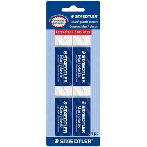 Staedtler Mars Plastic Erasers (52650BK4) (2 Packs of 4 Erasers - Total of 8 Erasers)