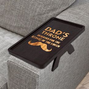Father 's Day Gifts from Daughter Son Kids,Dads Throne Acacia Wood Sofa Tray, Dad Gifts - Father 's Day Gifts for Husband from Wife - Fathers Day Birthday Gifts for Dad