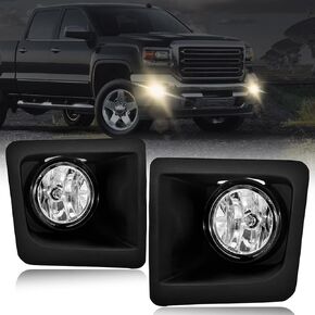 Fog Lights Compatible with 2014 2015 GMC Sierra 1500,Bumper Driving Fog Lamp Assembly, Halogen Bulbs，OEM-Style Replacement, DOT Certified（1 Pair）