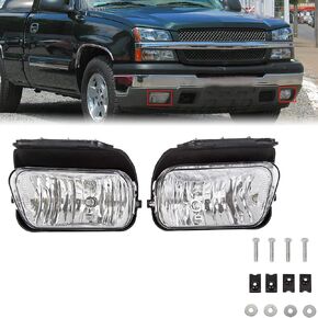 ECOTRIC Bumper Fog Lights Lamps Compatible with 2003-2007 Chevy Silverado 2002-2006 Chevy Avalanche with Bulbs Driver Side+Passenger Side in Kuwait