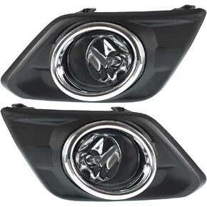 LABLT Chrome Lens Fog Light Driving Lamp+ Switch+ Bezel Replacement for 2014-2016 Nissan Rogue