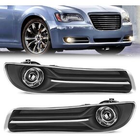 Nilight Fog Light Assembly Compatible with 2011 2012 2013 2014 Chrysler 300 Bumper Driving Lamps with Projector Lens and H11 12V 55W Halogen Bulbs Driver Side and Passenger Side, 2 Years Warranty