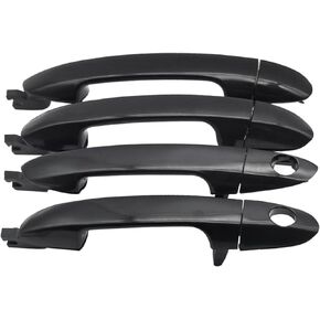 Pack of 4 Exterior Outside Outer Door Handles Compatible with 2004-2009 Kia Spectra Spectra5, Smooth Black