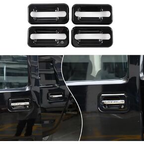 Fit for Hummer H2 2003-2009 Door Handle Cover, ABS Exterior Door Handle Protector Trim Frame Cover, 4PCS (Bright Black)