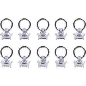 Single Stud Fitting L Track Compatible with Airline Track Logistic Installation Stainless Steel Round Ring Aluminum Keeper Cargo Control Tie Down O Ring 4,000LB Capacity (10)