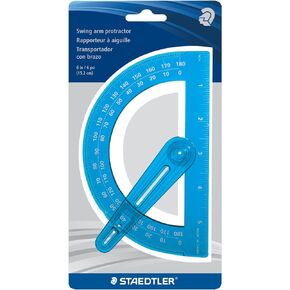 Staedtler 56854-15BKST Plastic Protractor with Swing Arm-6"