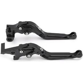 Qiilu Brake Clutch Levers, Universal Motorcycle Handlebar Brake Master Cylinder Clutch Lever, Brake Clutch Levers Replacement for Yamaha MT25 MT‑03 R25 R3(Black)