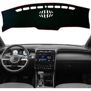 Dash Mat Cover Custom Interior Center Console Compatible with Hyundai Santa Cruz Truck SE SEL Premium and Limited 2022 2023 up Dashboard mat Covers Accessories (Black Trim)