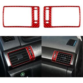 Real Premium Carbon Fiber Compatible with Honda 9th Gen Accord 2013-2017 2014 2015 2016 SE LX Sport EX EX-L Touring Hybrid Accessories Car Dash Defogging Air Vent Cover Interior Trim Red