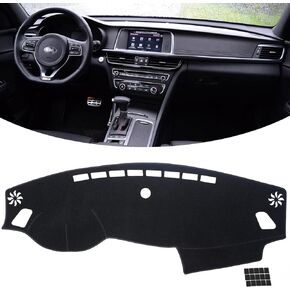 KEYOOG Dashboard Cover Dash Mat Fit for K-ia 2018-2014 Forte Forte5,2017-2014 Forte Koup,Car Dash Board Mat Anti-Glare Carpet,Non-Slip Pad Sunshield Protector (Black)