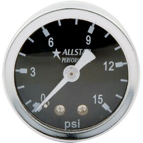 Allstar Performance ALL80200 0-15 PSI 1-1/2" Glycerine Filled Shockproof Pressure Gauge