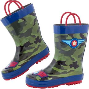 Stephen Josheph Baby Girls' All-Over Print Rain Boots, Pilot