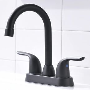 Bathroom Sink Faucet with Pop-up Drain Assembly, 4 Inch 2 Handle Centerset Faucet - Temperature Control, Easy to Install, Durable & Safety - Lavatory Faucet Brushed Nickel, Easy to Clean