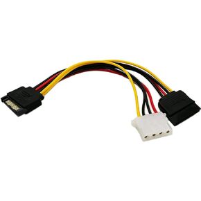 zdyCGTime 6-Inch 15Pin SATA Male to Molex 4 Pin+15Pin SATA Power Cablefor IDE to Serial ATA SATA Hard Drive Power Cable Adapter