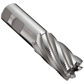 YG-1 E2079 Cobalt Steel Square Nose End Mill, Weldon Shank, Uncoated (Bright) Finish, Roughing Cut, Non-Center Cutting, 30 Deg Helix, 4 Flutes, 2.5" Overall Length, 0.375" Cutting Diameter, 0.375" Shank Diameter