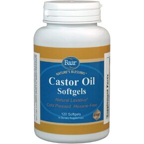 Baar Castor Oil Softgels Natural Laxative with Fennel Oil