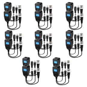 Passive Video Balun 24 Pairs Passive Video Power Balun Audio Connector 720P -2MP BNC to RJ45 Network Transceiver Cat5e/6 BNC to ethernet Adapter AHD/TVI/CVI/CVBS For Full HD Security Camera System
