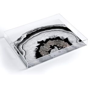Society6 Anita Bella Jantz Agate Silver Glitter 1 Acrylic Tray, 15.5"x12"