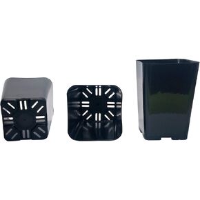 30-Pack, Water Dance Square Plastic Rose Pots for Plants, 2.25" by 3.25" Inch. Color: Black