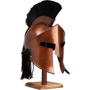 Medieval Armour King Leonidas Greek Spartan Roman Helmet Warrior Headwear Costume Accessories 300 Movie Authentic Replica Helmet for Adult with Black Long Plume