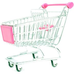 Mini Desktop Desk Top Organizer Shopping Cart (Blue)
