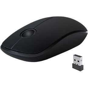 NexiGo Wireless Mouse, Slim Mouse 2.4G Portable Mobile Optical Office Mouse with USB Receiver, Travel Cordless Mouse for Notebook, PC, Laptop, Computer, MacBook (Black)