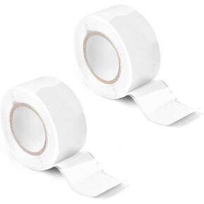 2 لفات من أشرطة السيليكون ذاتية الدمج، 1 بوصة × 10 قدم، شريط سيليكون ذاتي الغلق، شريط إصلاح خرطوم مقاوم للماء، شريط إصلاح الأنابيب، شريط إنقاذ لإصلاح تسربات الخراطيم/الأنابيب في حالات الطوارئ (أبيض) in Kuwait