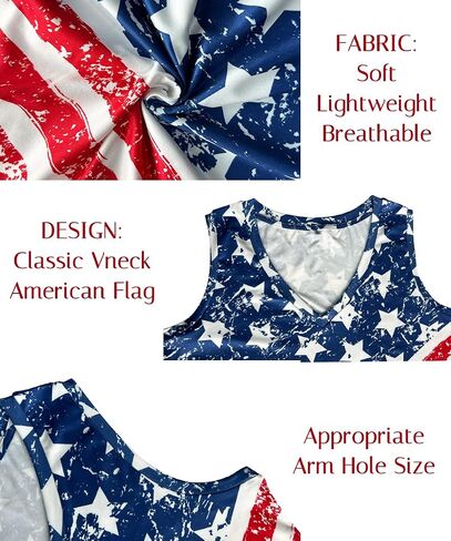 ShinyU Plus Size Tops for Women American Flag Shirts 4th of July Flag Vneck/Crewneck Short/Sleeveless Patriotic Tunics XL-5XL in Saudi Arabia