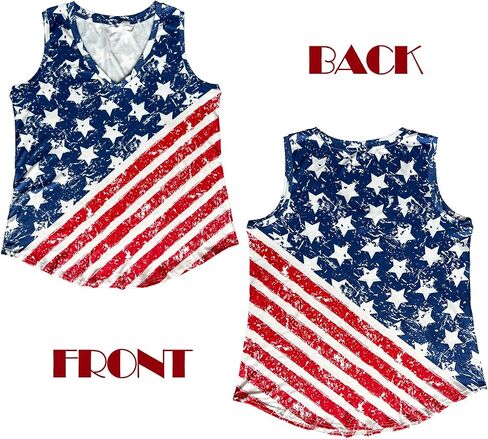 ShinyU Plus Size Tops for Women American Flag Shirts 4th of July Flag Vneck/Crewneck Short/Sleeveless Patriotic Tunics XL-5XL in Saudi Arabia