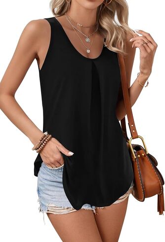 Tank Tops for Women Loose Fit Summer Tops V Neck Sleeveless Tanks Trendy Casual Blouse Loose Work Shirts in Saudi Arabia