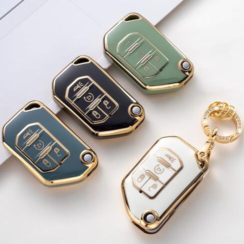 Gematay for Jeep Key Fob Cover with Keychain, Key Shell Cover Compatible with 2018 2019 2020 2021 2022 2023 Wrangler JL Gladiator Sahara Smart Key Fob, White in Saudi Arabia
