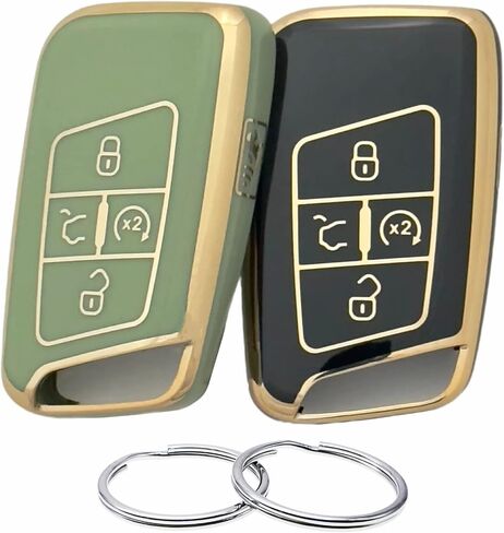 TPU Key Fob Cover Compatible with 2018-2023 Volkswagen Atlas Golf Alltrack Jetta Passat Tiguan Taos (not for Keys with Eject/flip/fold Buttons) (Black/White) in Saudi Arabia