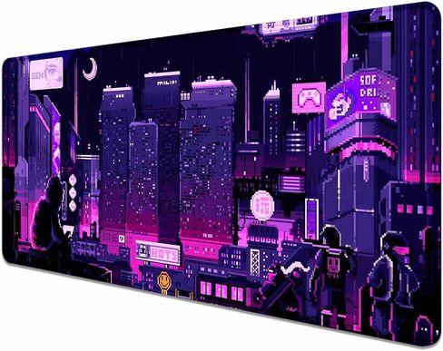 Anime Space Scene Desk Pad, Blue Pastel Galaxy Large Mouse Pad XL Cute, Cosmos Desk Mat, Aesthetic Stars Clouds and Planets Extended Mousepad, Game Mat, 35.4 x 15.7 in in Saudi Arabia
