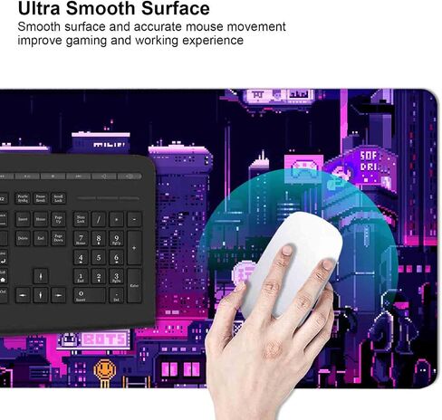 Anime Space Scene Desk Pad, Blue Pastel Galaxy Large Mouse Pad XL Cute, Cosmos Desk Mat, Aesthetic Stars Clouds and Planets Extended Mousepad, Game Mat, 35.4 x 15.7 in in Saudi Arabia