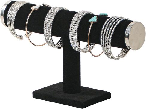 حامل سوار Julysky T bar، حامل عرض السوار مع غطاء معدني، حامل عرض المجوهرات المخملية، منظم ساعة Bangle Scrunchie in Kuwait