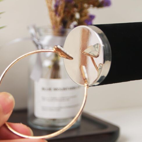 حامل سوار Julysky T bar، حامل عرض السوار مع غطاء معدني، حامل عرض المجوهرات المخملية، منظم ساعة Bangle Scrunchie in Kuwait