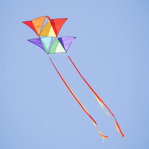 In the Breeze 3371 — Pacific Tri-Kite — Large Colorblock Cellular Single-Line Kite with Color-Coordinated Streamer Tails; Kite Line Included… in Kuwait
