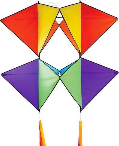 In the Breeze 3371 — Pacific Tri-Kite — Large Colorblock Cellular Single-Line Kite with Color-Coordinated Streamer Tails; Kite Line Included… in Kuwait