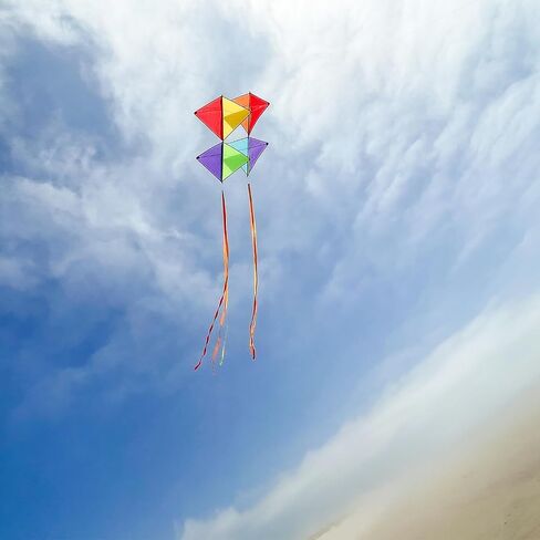 In the Breeze 3371 — Pacific Tri-Kite — Large Colorblock Cellular Single-Line Kite with Color-Coordinated Streamer Tails; Kite Line Included… in Kuwait