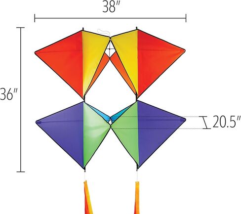 In the Breeze 3371 — Pacific Tri-Kite — Large Colorblock Cellular Single-Line Kite with Color-Coordinated Streamer Tails; Kite Line Included… in Kuwait