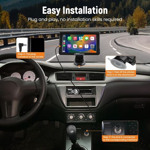ستيريو سيارة maxpeedingrods مقاس 7 بوصات مع Apple CarPlay وAndroid Auto اللاسلكي، وجهاز استقبال الصوت، وراديو السيارة المحمول مع كاميرا احتياطية ونظام تحديد المواقع العالمي (GPS)، وبلوتوث، ووصلة مرآة in Saudi Arabia